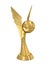 Golden award trophy with wings