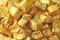 Golden Background. Ingots or Nuggets of Pure Gold. Gold leaf. Te