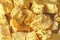 Golden Background. Ingots or Nuggets of Pure Gold. Gold leaf. Te