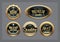 Golden badges collection.