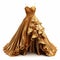 Golden Ball Gown Surrealistic Overtones And Hyper Realistic Detail