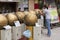 Golden balls in Buddhist temple Bangkok