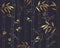 Golden bamboo seamless pattern vector