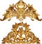 Golden baroque ornament design