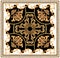 golden baroque ornament white black background scarf pattern