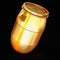Golden barrel isolated on a black background.