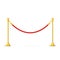 Golden barricade with red rope - barrier rope, vip