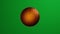 Golden basketball ball rotates on green screen background.