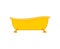 Golden Bath . Yellow bathtub. rich Bathroom accessory. Vector il