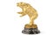 Golden Bear trophy on a white background 3d illustration.