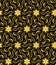 Golden beautiful rich 3d floral seamless pattern and background design