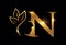 Golden Beauty Initial Letter N