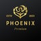 Golden Beauty Luxury Minimalist Phoenix Bird Fire Logo Design