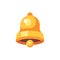 Golden bell flat icon. Slot machine symbol