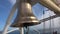 Golden bell of sailing tall ship shining after cleaning