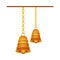 Golden bells hanging hindu decoration