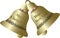 Golden Bells With Merry Christmas and Happy New Year