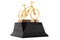 Golden Bike Award Trophy Pedestal. 3d Rendering