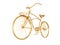 Golden Bike isolated on a white background. 3d Rendering