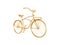 Golden Bike isolated on a white background. 3d Rendering