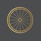 Golden bike wheel icon
