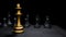 Golden bishop chess board game and, strategy ideas concept business background