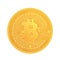 Golden bitcoin coin. Crypto currency realistic golden bitcoin coin symbol sign isolated.