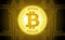 Golden bitcoin cryptocurrency abstract background vector