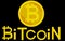 Golden bitcoin digital currency, futuristic digital money, technology worldwide network concept and the inscription bitcoin vector