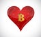 golden bitcoin in heart concept. Isolated illustration
