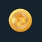 Golden bitcoin sign