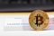 Golden bitcoin - symbol of international virtual cryptocurrency
