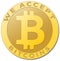 Golden bitcoin virtual currency.