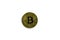 Golden bitcoin on white isolated with clipping path. Bitcoin is convenient payment in modern global economy market. Virtual