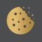 Golden bitten cookie icon