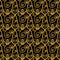 Golden black antique flourish pattern seamless tile with gold glitter texture.