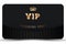 Golden and black elegant vip card template. Modern business card for members only. Royal design with 3d text, golden crown. Luxury