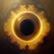 Golden Black Hole Blackhole The Event Horizon Abstract Singularity Painting Circle Ring Generative AI