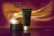 Golden black skincare cream package cosmetics ads. Realistic 3d illustration promotion poster. Flying delicate defocused gl