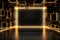 golden and black stage wall room abstract background with elegance presentation display backdrops with glow light