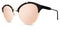 Golden and black sunglasses pink mirror lenses isolated on white