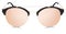 Golden and black sunglasses pink mirror lenses isolated on white