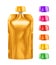 Golden Blank Doy-pack, Doypack Foil Food Or Drink Bag Packaging With different colored Lids