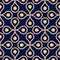 Golden blue geometric ornament. Seamless pattern