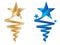 Golden blue star wear ribbon