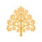 Golden Bodhi tree symbol with Thai style isolate on background