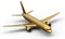 Golden Boeing 757 aircraft