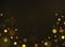 Golden bokeh. Shiny defocused gold bokeh lights shimmering soft glowing sparkles bubbles for decor card, flyer or