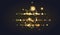 Golden bokeh sparkle glitter lights background. Abstract defocused circular Magic christmas background. Elegant, shiny