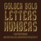 Golden bold letters, numbers, dollar and euro currency signs, exclamation and question marks